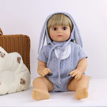 55 см Момиче се Прероди Детски Кукли Реалистична 3D-боя Кожа Силиконови Играчки Bebe Reborn Меки Винилови Новородени Художествени Кукли, Детски Подарък