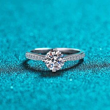 Mossanshi 925 Сребро Изискана Короната Циркон пръстена Романтично годежен пръстен за жени, подарък за участието луксозни и изискани бижута