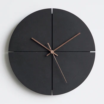 Безшумни елегантни стенни часовници за всекидневна, черни стенни часовници, модерна елегантна естетически класическо монтиране на украса Horloge Murale