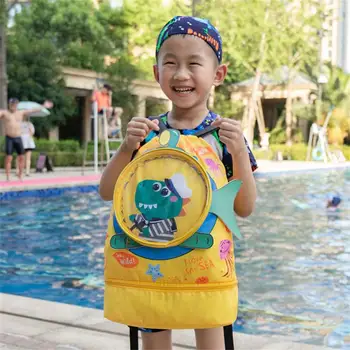 Детска чанта за плуване на открито, плажен раница с чудесни животни, чанта за плуване, раница за плуване за момичета, плажен басейн, влажен и сух раница, многоцветен