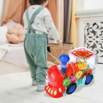 Играчка электропоезд, прозрачна играчка-обратно, моторни умения на батерии за момче