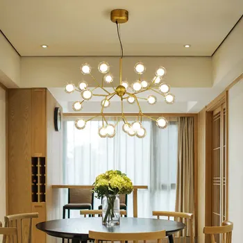 Нова модерна led Полилей във формата на светлячка, стилен полилей във формата на клони на дърво, декоративна таван полилей, подвесное led Осветление