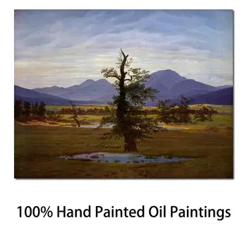 Романтични картини, пейзаж, едно самотно дърво, Каспар Давид Фридрих, висококачествени ръчно рисувани